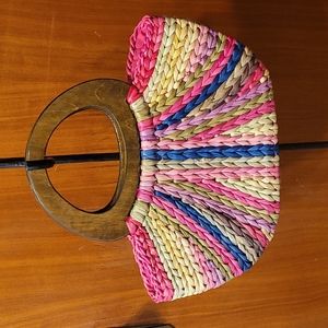 Promo Multi-colored Straw Handbag